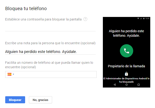 Bloquear el dispositivo