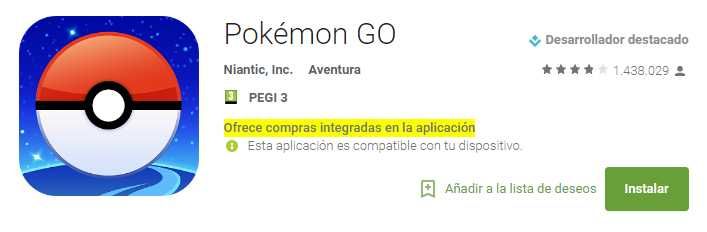 Compras integradas en la app