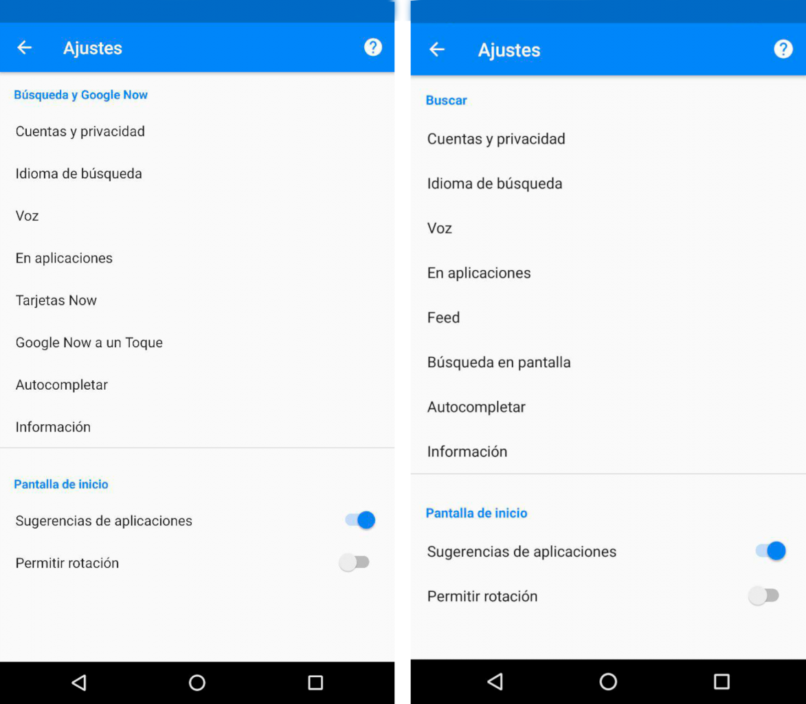 Cambios en los textos 