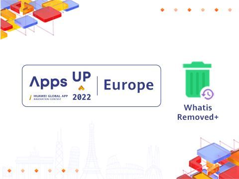 Tarjeta de los premios Apps UP 2022 para Europa y la app WhatisRemoved+
