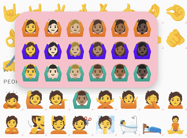 Ejemplo de variantes para un emoji.