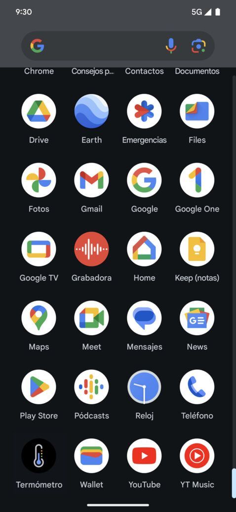 Lista de aplicaciones del Google Pixel 8 Pro