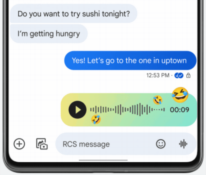 Nueva función de Voice Moods en Google Messages.