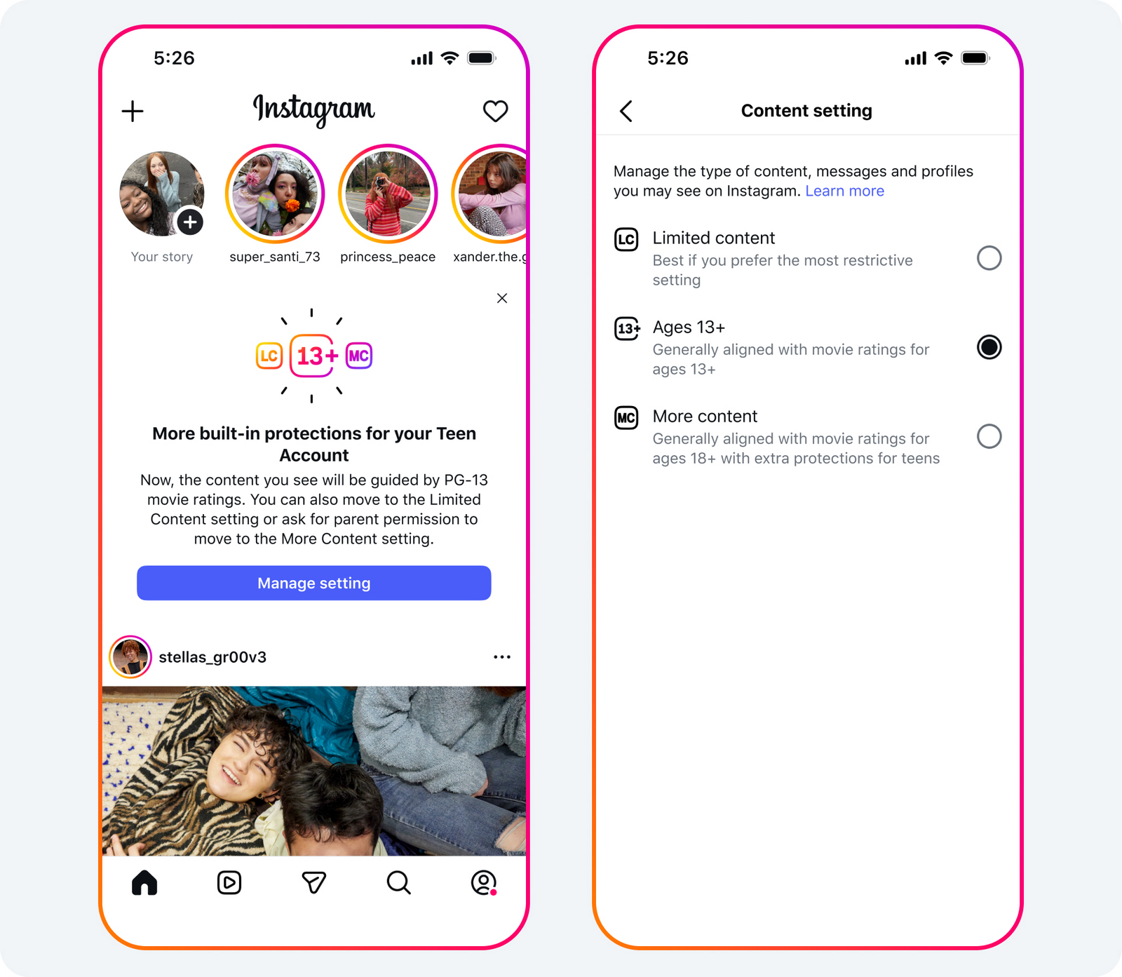 Nuevas restricciones de contenido por edad en Instagram