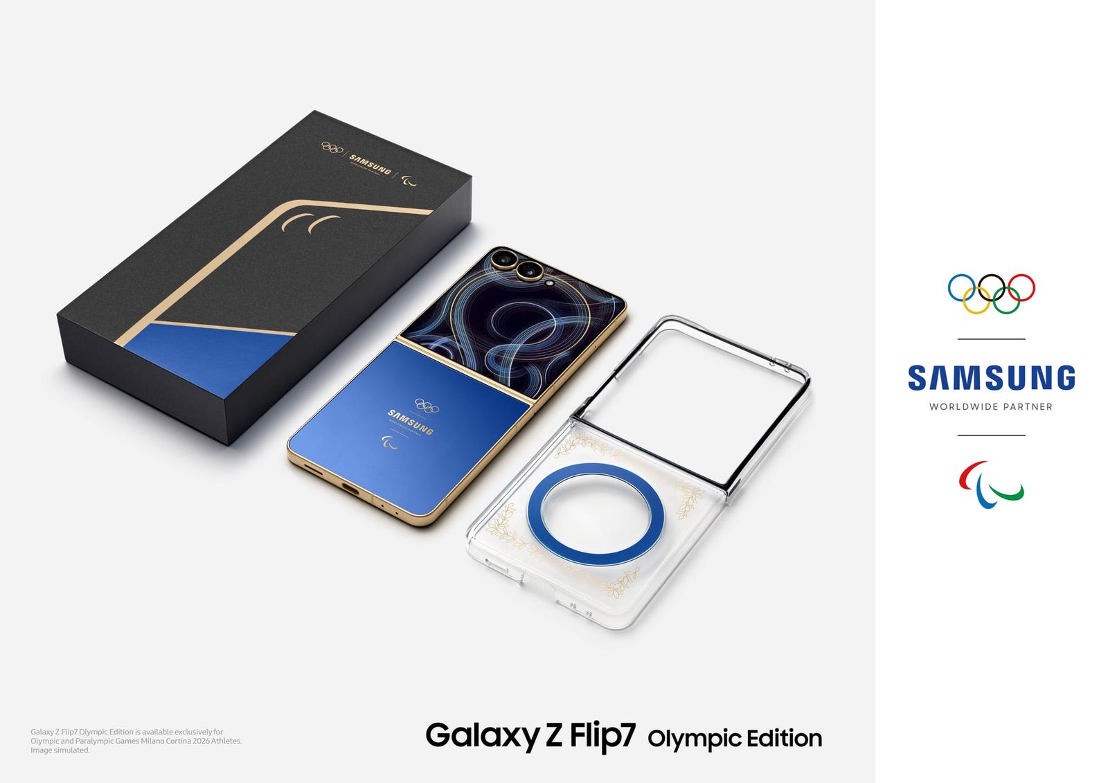 Imagen promocional del Samsung Galaxy Z Flip7 Olympic Edition