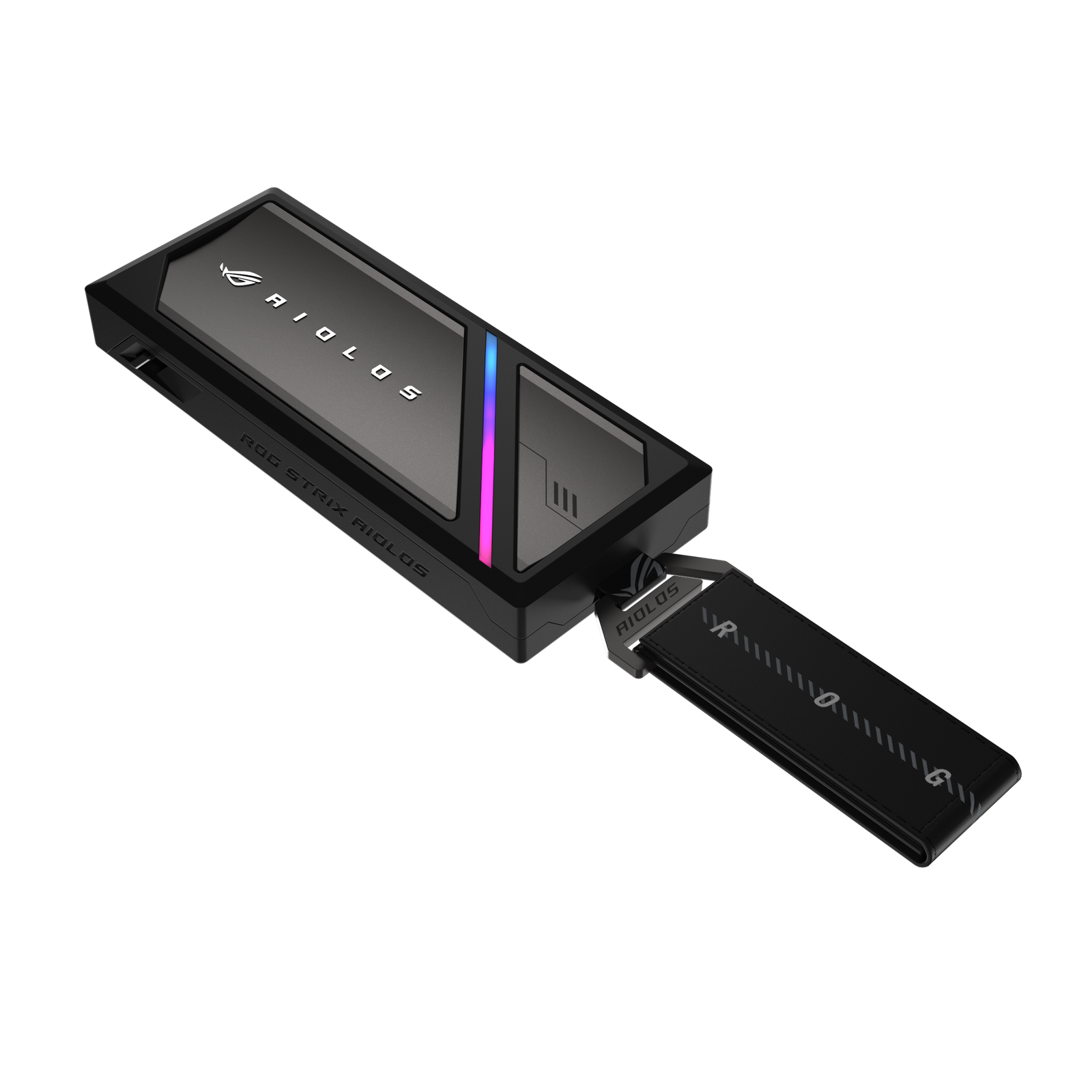 Imagen promocional de la caja SSD externa ROG Strix Aiolos