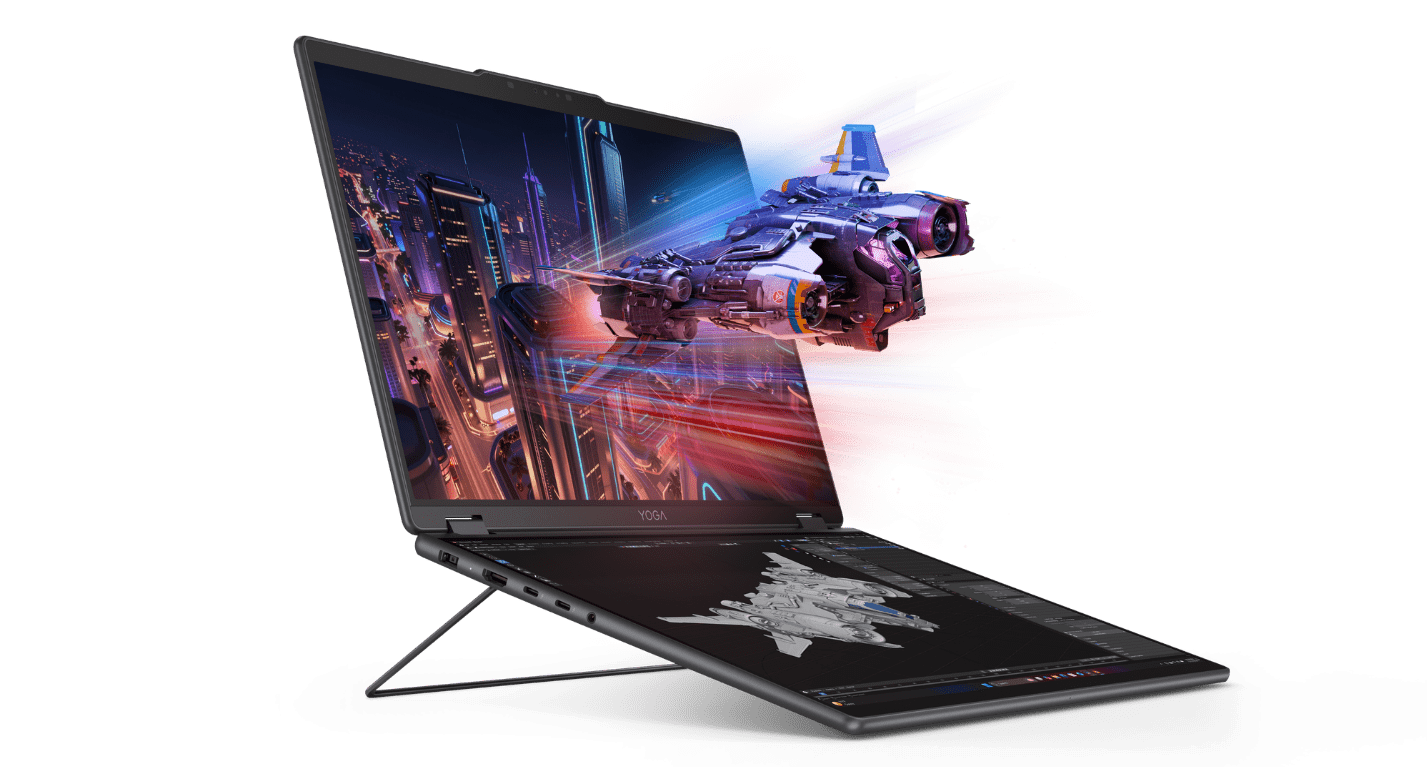 Fotografía promocional del nuevo Lenovo Yoga Book Pro 3D Concept